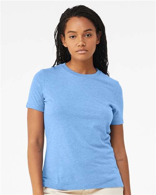 BELLA + CANVAS 6400CVC Heather Carolina Blue — on model front