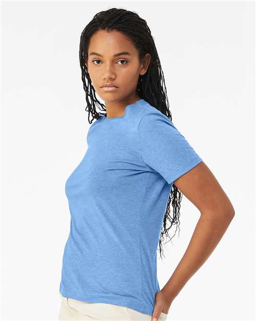 BELLA + CANVAS 6400CVC Heather Carolina Blue — on model side