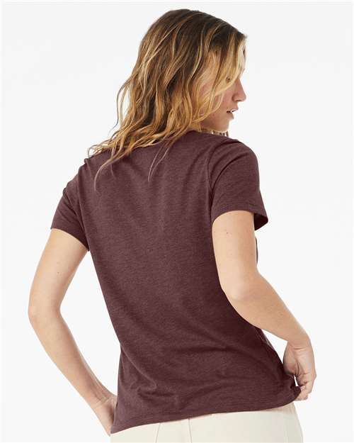 BELLA + CANVAS 6400CVC Heather Maroon — on model back