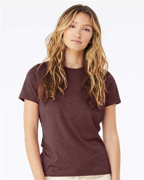 BELLA + CANVAS 6400CVC Heather Maroon — on model front