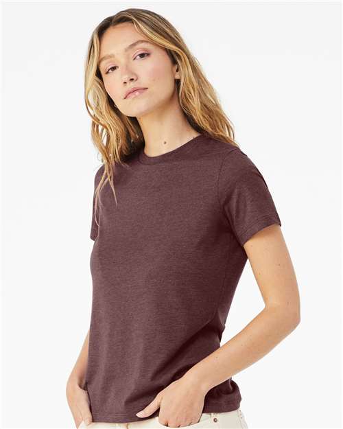 BELLA + CANVAS 6400CVC Heather Maroon — on model side