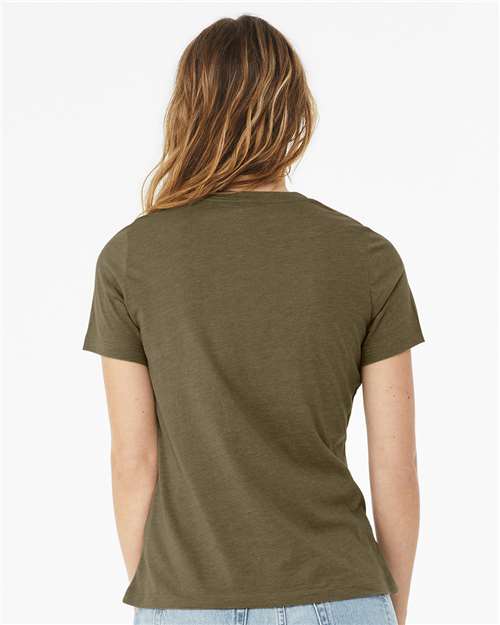BELLA + CANVAS 6400CVC Heather Olive — on model back