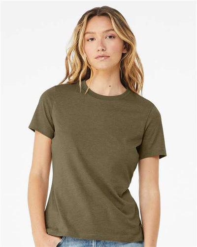 BELLA + CANVAS 6400CVC Heather Olive — on model front