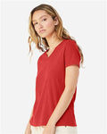 BELLA + CANVAS 6405CVC Heather Red — on model side