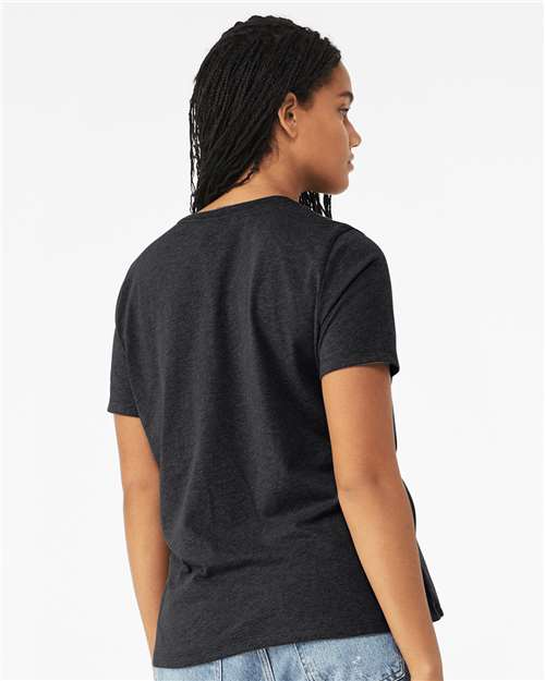 BELLA + CANVAS 6413 Solid Dark Grey Triblend — on model back