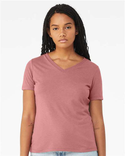 BELLA + CANVAS 6415 Mauve Triblend — on model front