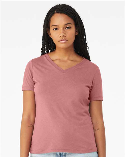 BELLA + CANVAS 6415 Mauve Triblend — on model front