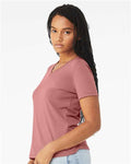 BELLA + CANVAS 6415 Mauve Triblend — on model side