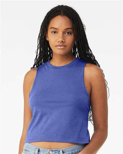 BELLA + CANVAS 6682 Heather True Royal — on model front