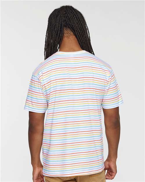 LAT 6901 Rainbow Stripe — on model back