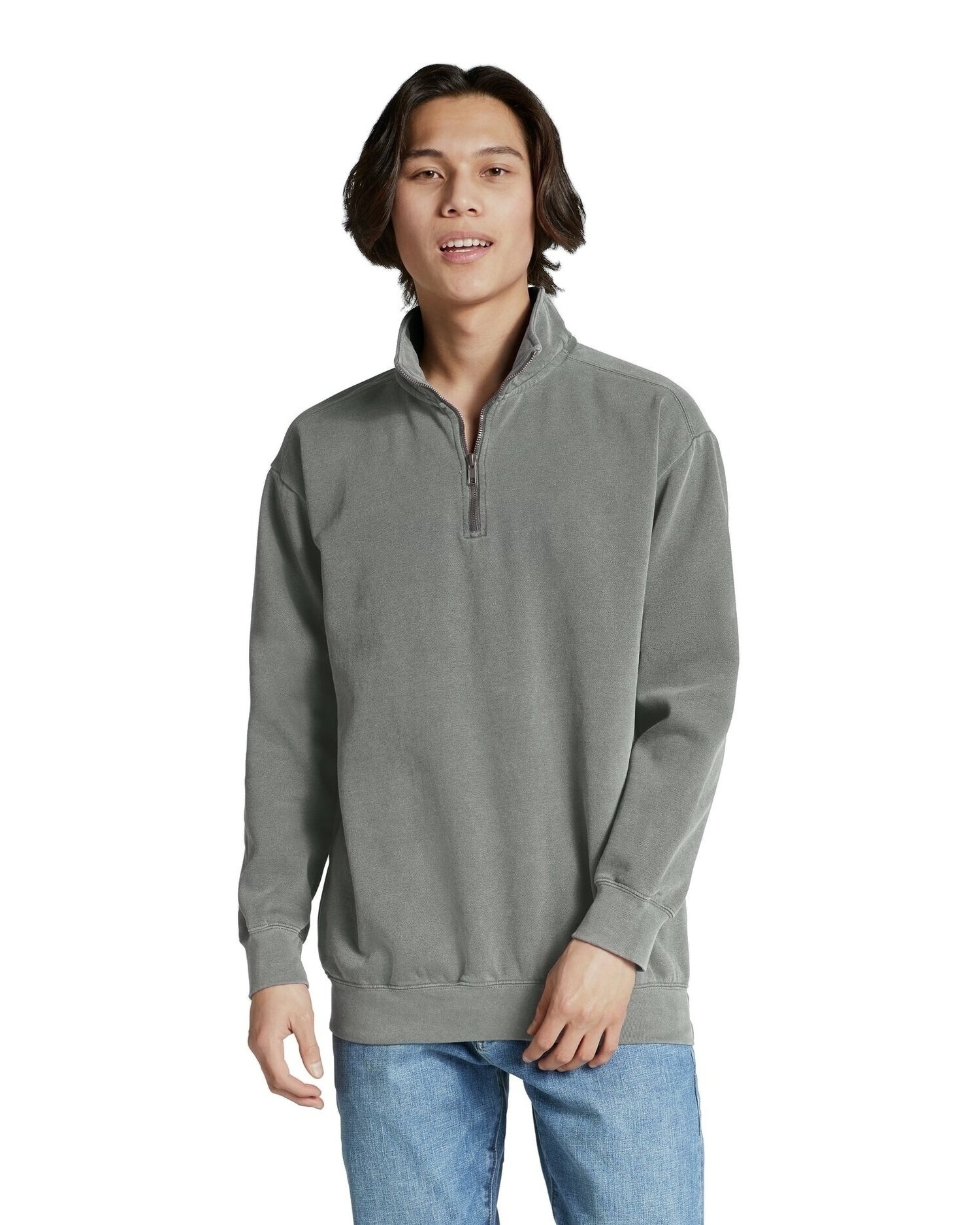 Unisex Quarter-Zip Sweatshirt - Gray