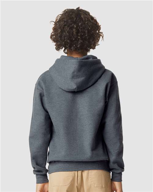 Gildan SF500B Dark Heather — on model back