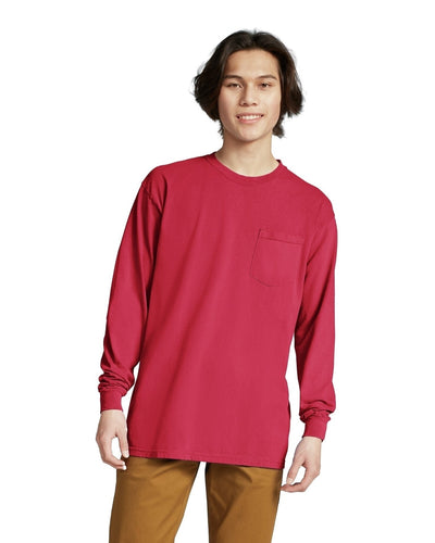 Unisex Heavyweight RS Long-Sleeve Pocket T-Shirt - Red