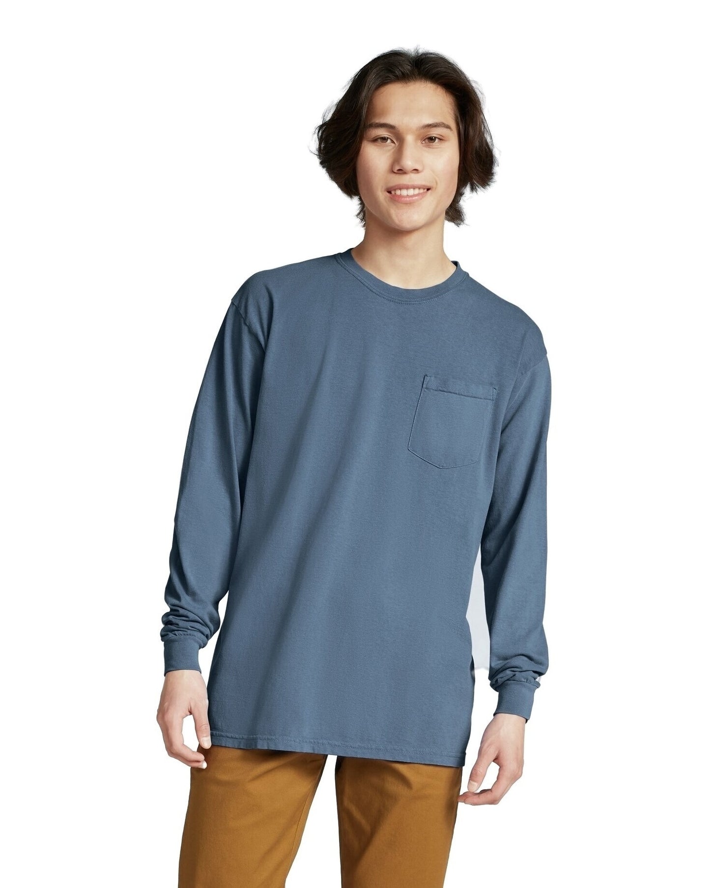 Unisex Heavyweight RS Long-Sleeve Pocket T-Shirt - Denim