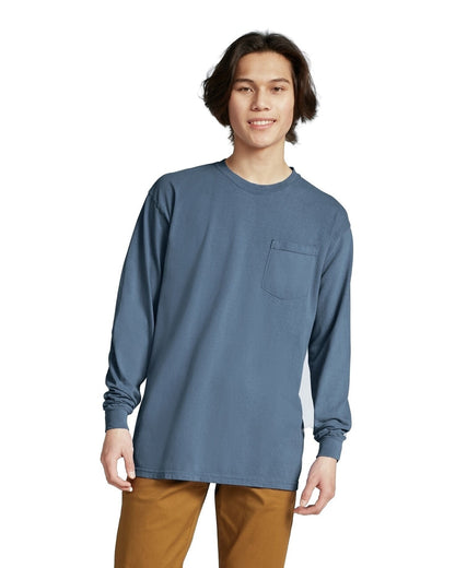 Unisex Heavyweight RS Long-Sleeve Pocket T-Shirt - Denim