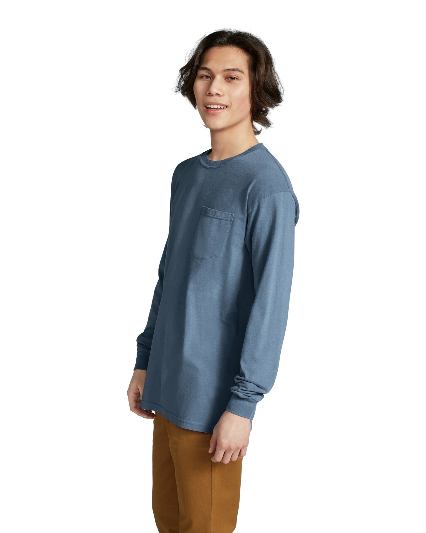 Unisex Heavyweight RS Long-Sleeve Pocket T-Shirt - Denim