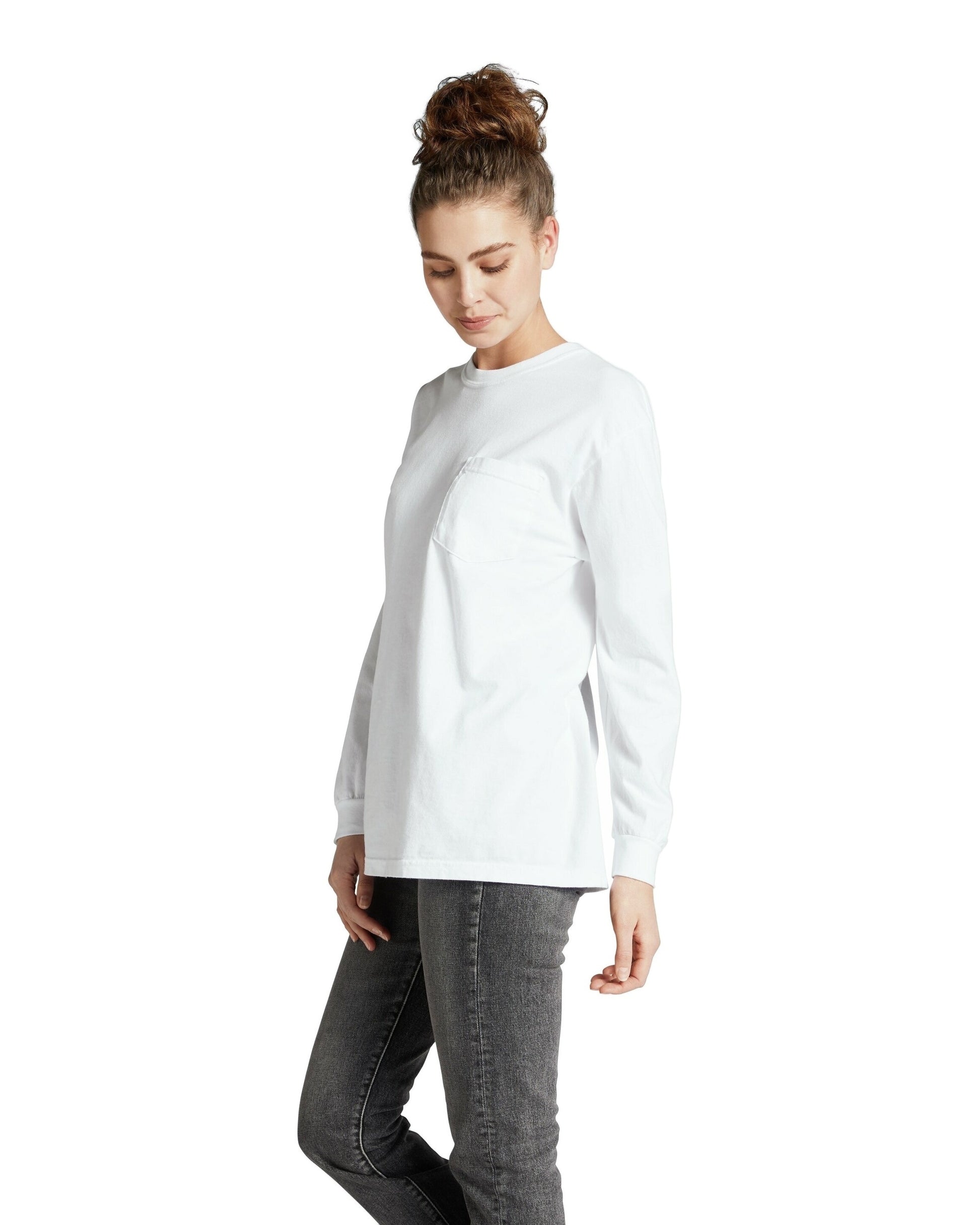 Unisex Heavyweight RS Long-Sleeve Pocket T-Shirt - White