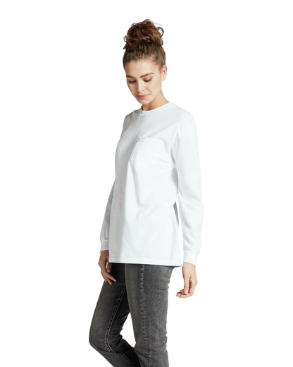 Unisex Heavyweight RS Long-Sleeve Pocket T-Shirt - White