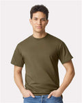 Gildan H000 Olive — on model front