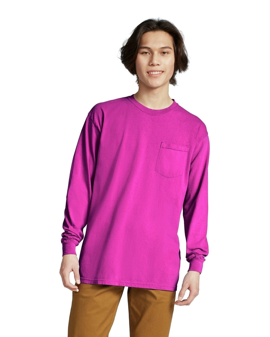 Unisex Heavyweight RS Long-Sleeve Pocket T-Shirt - Boysenberry