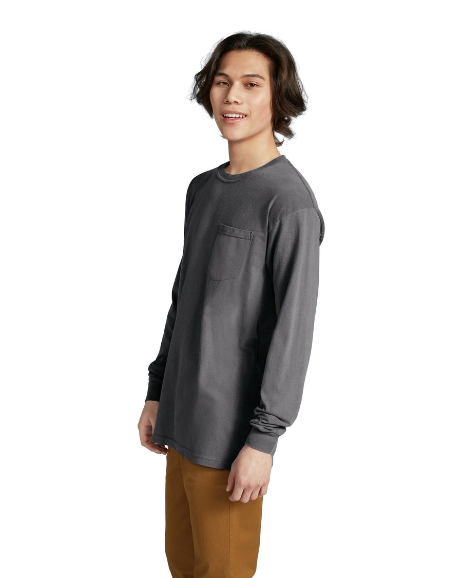 Unisex Heavyweight RS Long-Sleeve Pocket T-Shirt - Graphite