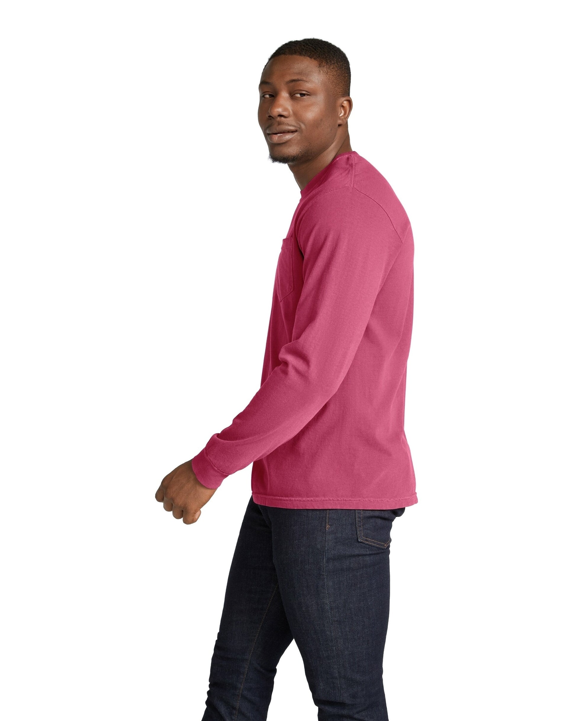 Unisex Heavyweight RS Long-Sleeve Pocket T-Shirt - Brick