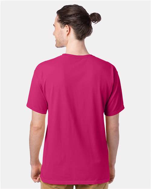 ComfortWash by Hanes GDH100 Peony Pink — on model back