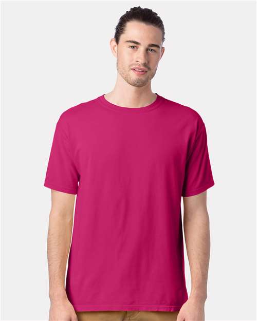 ComfortWash by Hanes GDH100 Peony Pink — on model front