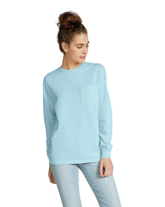 Unisex Heavyweight RS Long-Sleeve Pocket T-Shirt - Chambray