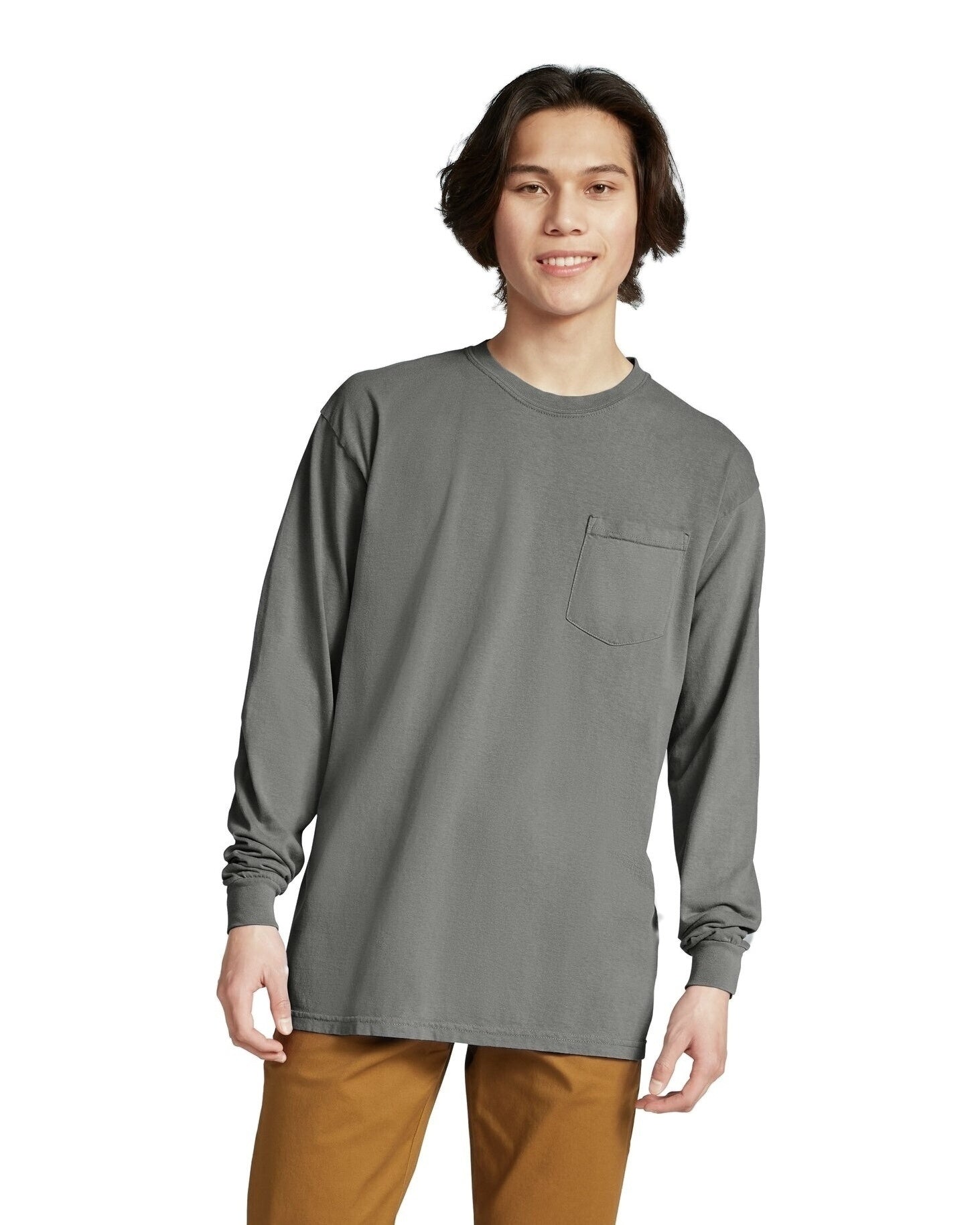 Unisex Heavyweight RS Long-Sleeve Pocket T-Shirt - Pepper