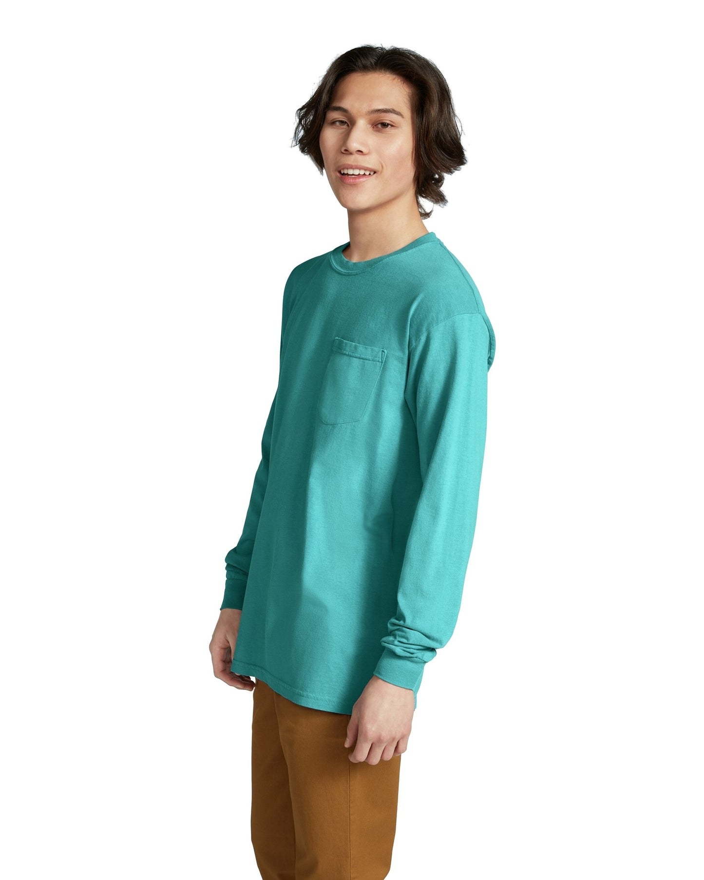 Unisex Heavyweight RS Long-Sleeve Pocket T-Shirt - Topaz Blue