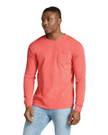 Unisex Heavyweight RS Long-Sleeve Pocket T-Shirt - Bright Salmon