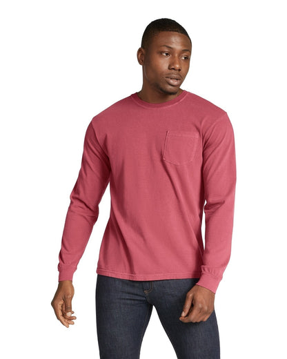 Unisex Heavyweight RS Long-Sleeve Pocket T-Shirt - Crimson