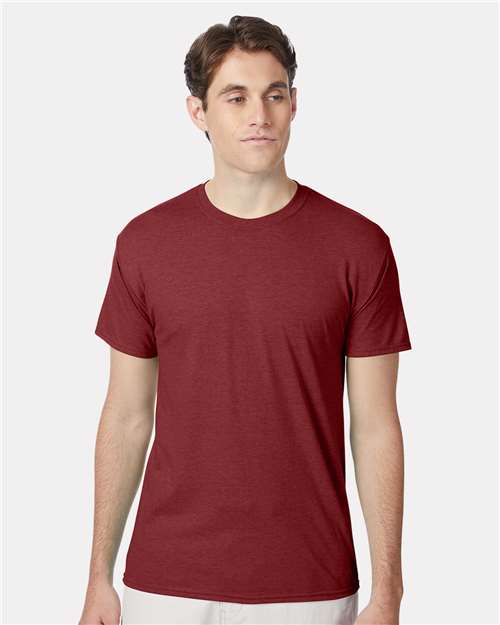 Hanes 42TB Athletic Cardinal Heather — on model front