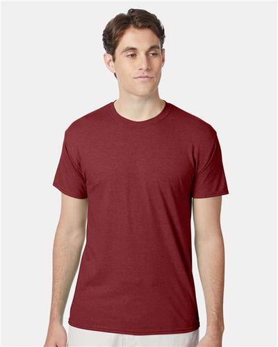 Hanes 42TB Athletic Cardinal Heather — on model front