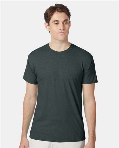 Hanes 42TB Athletic Green Heather — on model front