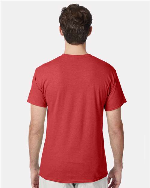 Hanes 42TB Athletic Red Heather — on model back