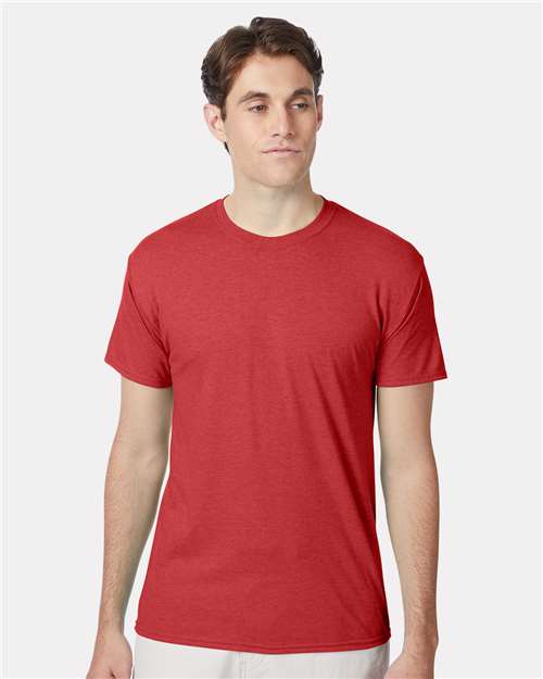 Hanes 42TB Athletic Red Heather — on model front