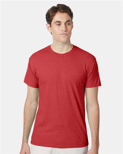 Hanes 42TB Athletic Red Heather — on model front