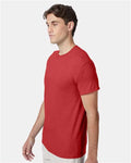 Hanes 42TB Athletic Red Heather — on model side