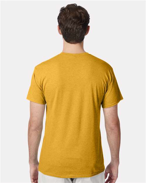 Hanes 42TB Gold Heather — on model back