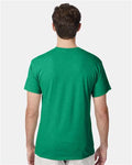 Hanes 42TB Kelly Green Heather — on model back
