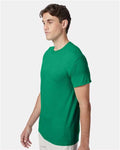 Hanes 42TB Kelly Green Heather — on model side