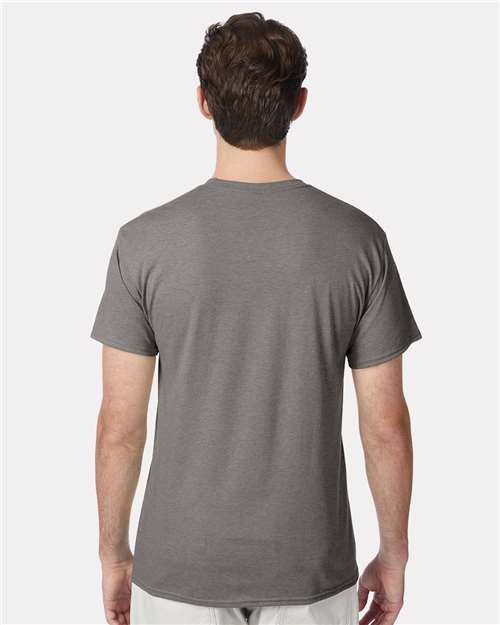 Hanes 42TB Stone Grey Heather — on model back