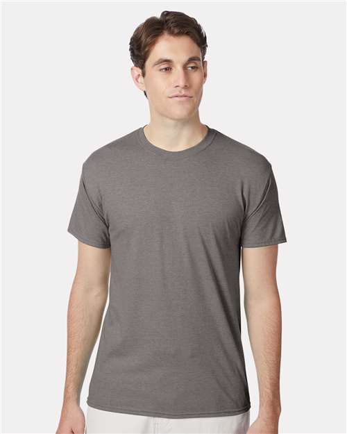 Hanes 42TB Stone Grey Heather — on model front