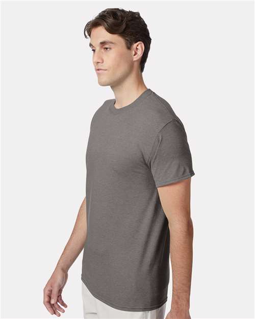 Hanes 42TB Stone Grey Heather — on model side