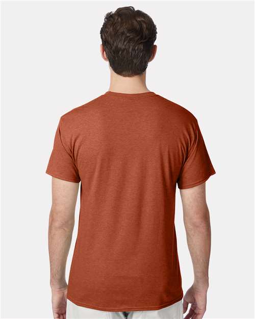 Hanes 42TB Texas Orange Heather — on model back