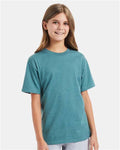 Hanes 498Y Cactus Heather — on model front