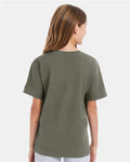 Hanes 498Y Fatigue Green — on model back