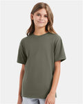 Hanes 498Y Fatigue Green — on model front